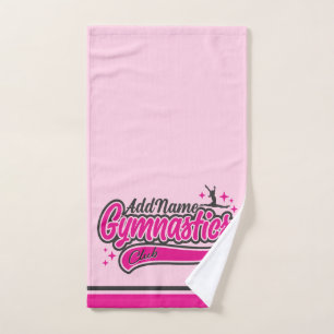 Personalized NAME Gymnast Split Leap Gymnastics Bath Towel Set