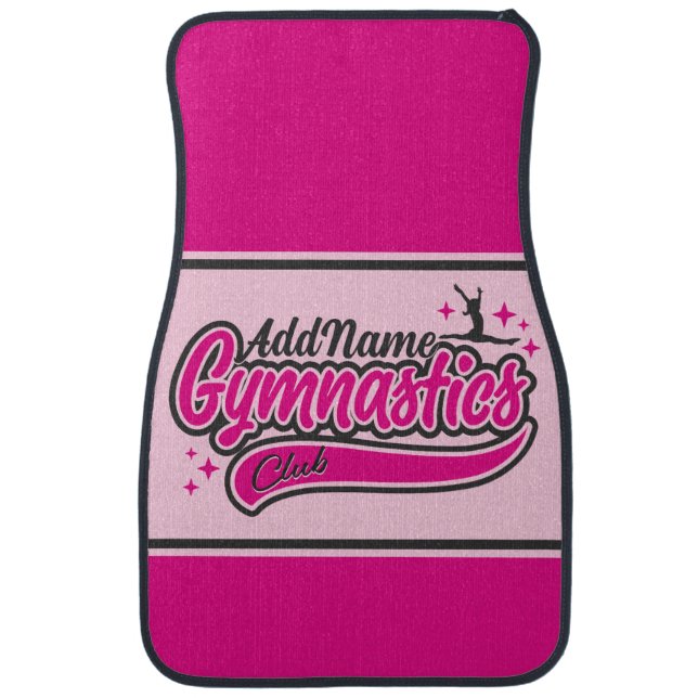 Personalized NAME Gymnast Split Leap Gymnastics Car Floor Mat (Front)