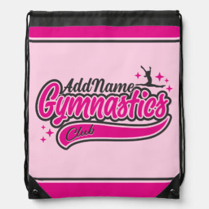 Personalized NAME Gymnast Split Leap Gymnastics  Drawstring Bag