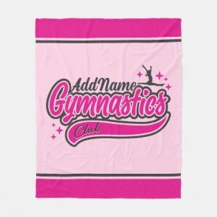 Personalized NAME Gymnast Split Leap Gymnastics Fleece Blanket