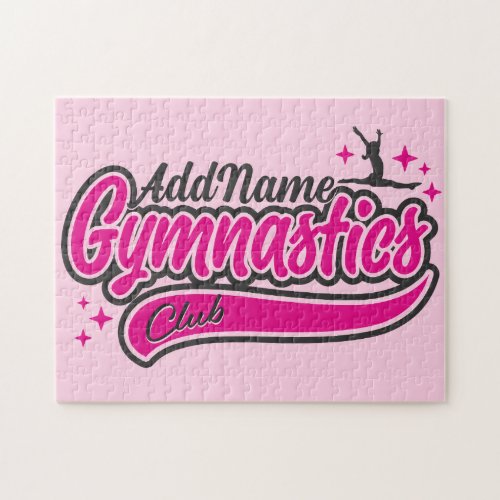 Personalized NAME Gymnast Split Leap Gymnastics Jigsaw Puzzle