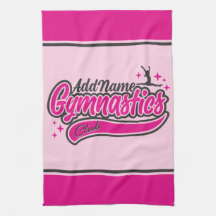 Personalized NAME Gymnast Split Leap Gymnastics  Kitchen Towel