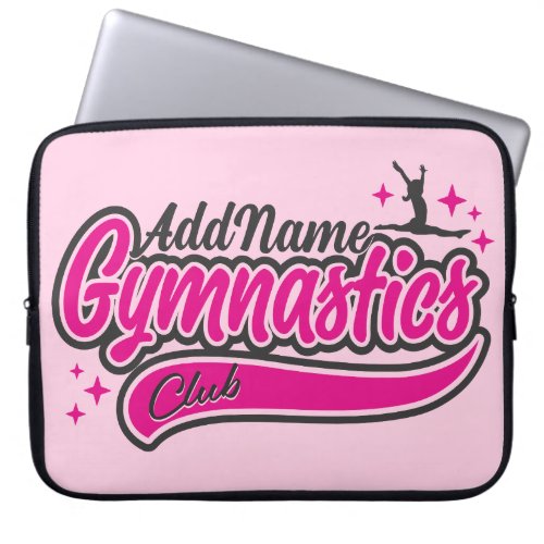 Personalized NAME Gymnast Split Leap Gymnastics Laptop Sleeve