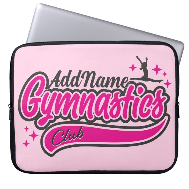 Personalized NAME Gymnast Split Leap Gymnastics Laptop Sleeve (Front)