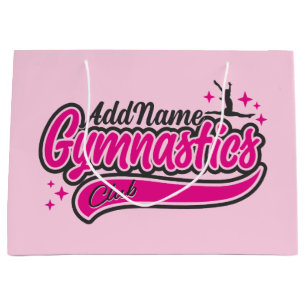 Personalized NAME Gymnast Split Leap Gymnastics Large Gift Bag