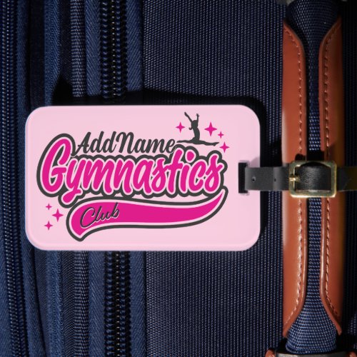 Personalized NAME Gymnast Split Leap Gymnastics Luggage Tag