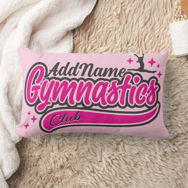 Personalized NAME Gymnast Split Leap Gymnastics  Lumbar Pillow (Blanket)