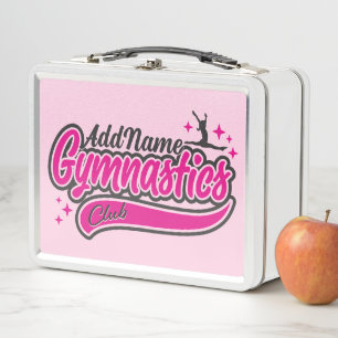 Personalized NAME Gymnast Split Leap Gymnastics Metal Lunch Box