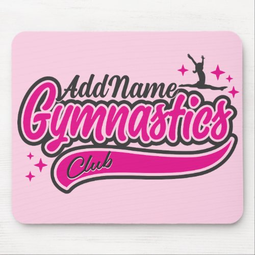 Personalized NAME Gymnast Split Leap Gymnastics Mouse Pad