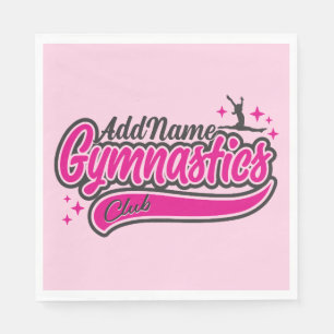 Personalized NAME Gymnast Split Leap Gymnastics  Napkins