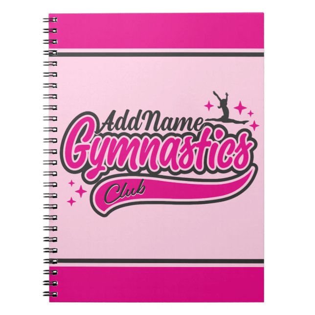 Personalized NAME Gymnast Split Leap Gymnastics  Notebook (Front)