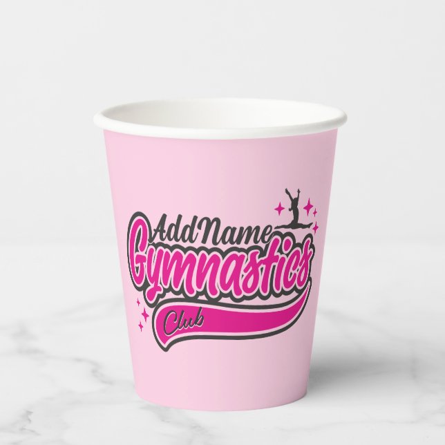 Personalized NAME Gymnast Split Leap Gymnastics  Paper Cups (Front)