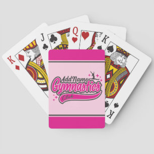 Personalized NAME Gymnast Split Leap Gymnastics  Poker Cards