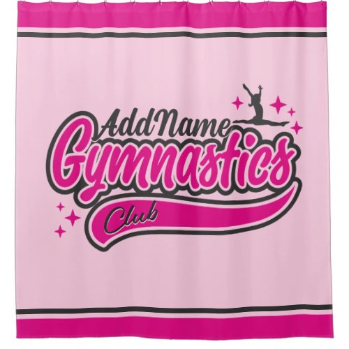 Personalized NAME Gymnast Split Leap Gymnastics Shower Curtain
