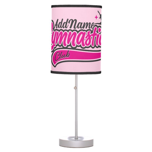 Personalized NAME Gymnast Split Leap Gymnastics Table Lamp (Front)