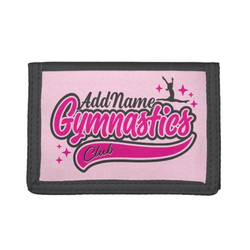 Personalized NAME Gymnast Split Leap Gymnastics  Trifold Wallet