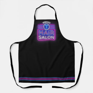 Personalized NAME Hair Salon Stylist Neon Style Apron
