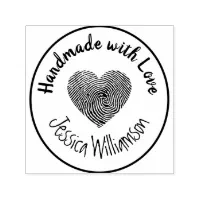 Handmade With Love Personalized Rubber Stamp, Zazzle