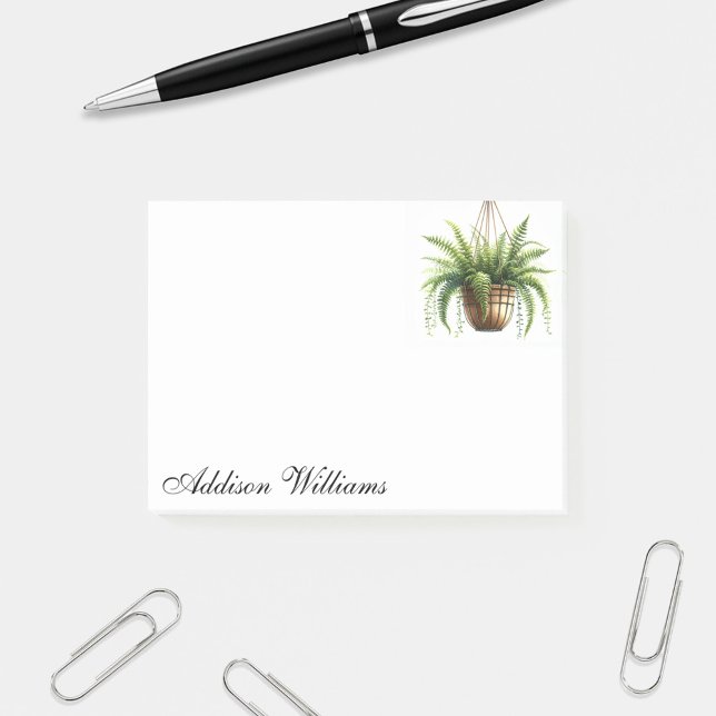 Personalized Name Hanging Fern Plant Post-it Notes (Creator Uploaded)