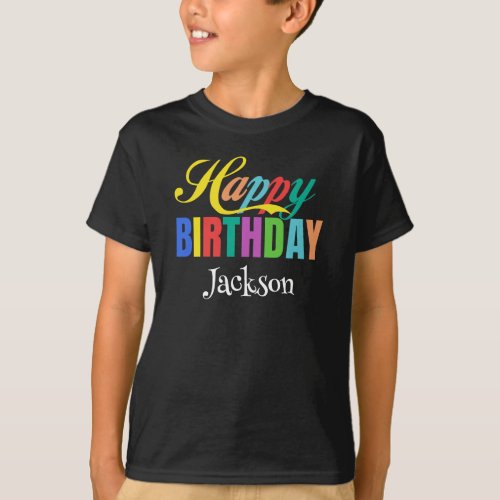 Personalized Name Happy Birthday Gift Custom T_Shirt
