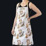Personalized Name Happy Cats the Lady Apron<br><div class="desc">Happy Cats the Lady (cat lover) Apron -- personalized with her first name.  What a happy apron with the adorable cats.  Any design questions,  just send a message and we'll be delighted to assist.</div>