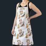 Personalized Name Happy Cats the Lady Apron<br><div class="desc">Happy Cats the Lady (cat lover) Apron -- personalized with her first name.  What a happy apron with the adorable cats.  Any design questions,  just send a message and we'll be delighted to assist.</div>