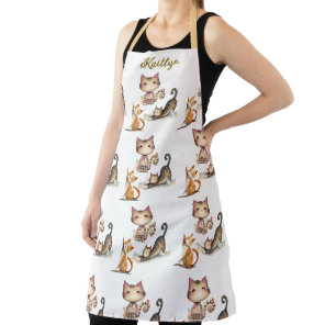 Personalized Name Happy Cats the Lady Apron