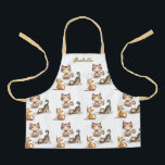 Personalized Name Happy Cats Young Lady Apron<br><div class="desc">Happy Cats Young Lady Apron -- personalized with her first name.  What a happy apron with the adorable cats.  Any design questions,  just send a message and we'll be delighted to assist.</div>