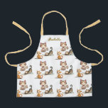 Personalized Name Happy Cats Young Lady Apron<br><div class="desc">Happy Cats Young Lady Apron -- personalized with her first name.  What a happy apron with the adorable cats.  Any design questions,  just send a message and we'll be delighted to assist.</div>