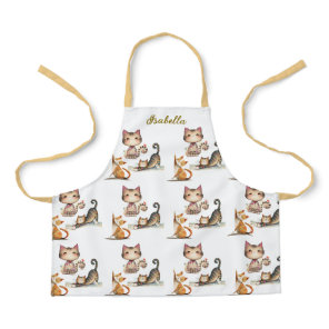 Personalized Name Happy Cats Young Lady Apron