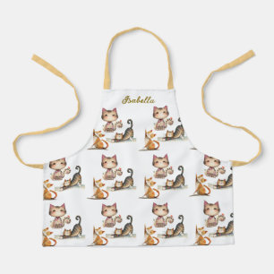 Personalized Name Happy Cats Young Lady Apron