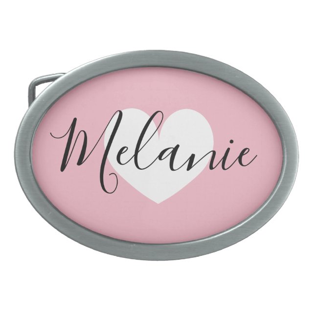 Personalized name heart belt buckle for women (Front)