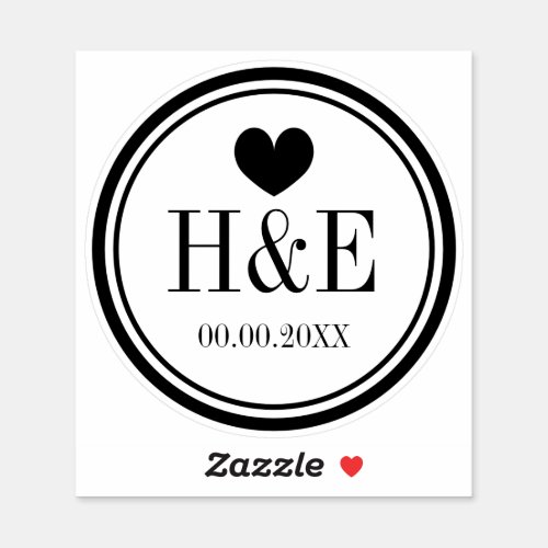 Personalized name heart wedding kiss_cut vinyl sticker