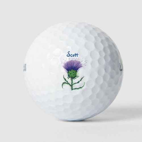 personalized name highland thistle golf ball