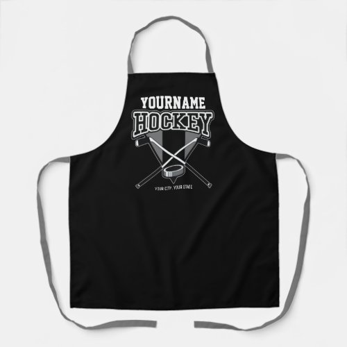 Personalized NAME Hockey Player Stick Puck Team   Apron
