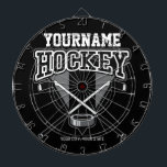 Personalized NAME Hockey Player Stick Puck Team   Dart Board<br><div class="desc">Personalized NAME Hockey Player Stick Puck Team Design -Customize with Your Name or Custom Text!</div>