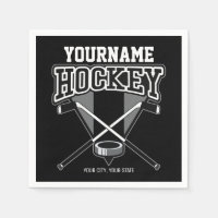 Personalized NAME Hockey Player Stick Puck Team