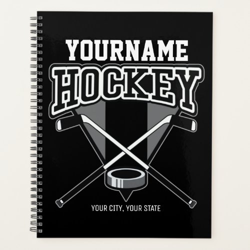 Personalized NAME Hockey Player Stick Puck Team  Planner