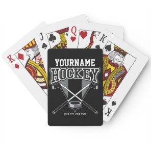 Personalized NAME Hockey Player Stick Puck Team  Poker Cards