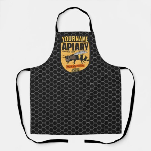 Personalized NAME Honey Bee Apiary Beehives Farm  Apron