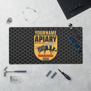 Personalized NAME Honey Bee Apiary Beehives Farm Desk Mat