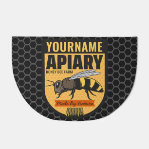 Personalized NAME Honey Bee Apiary Beehives Farm Doormat