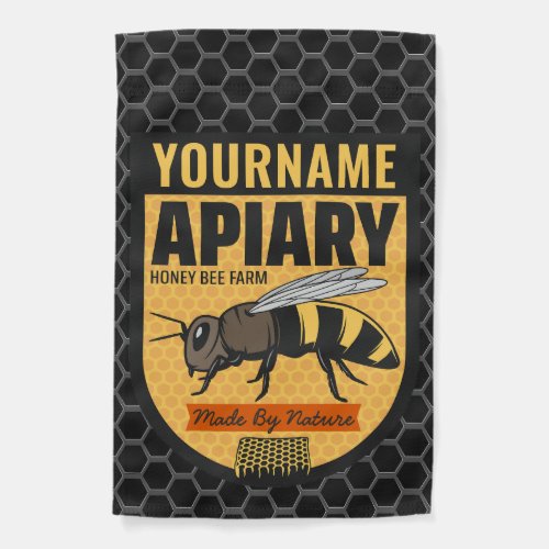 Personalized NAME Honey Bee Apiary Beehives Farm  Garden Flag