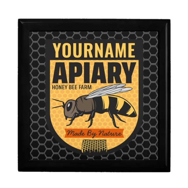 Personalized NAME Honey Bee Apiary Beehives Farm  Gift Box (Front)