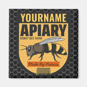 Personalized NAME Honey Bee Apiary Beehives Farm  Magnet