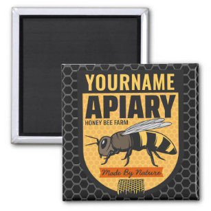 Personalized NAME Honey Bee Apiary Beehives Farm  Magnet