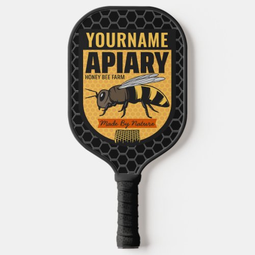 Personalized NAME Honey Bee Apiary Beehives Farm  Pickleball Paddle