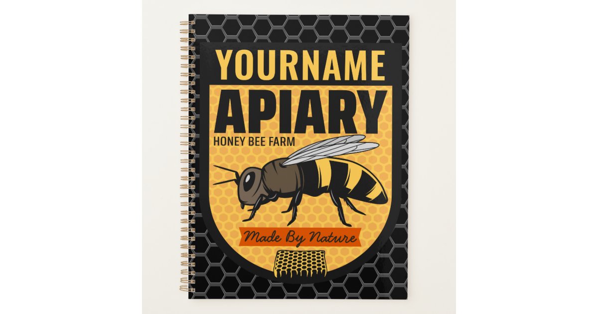 Personalized NAME Honey Bee Apiary Beehives Farm Planner | Zazzle