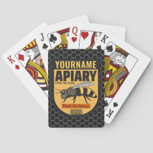 Personalized NAME Honey Bee Apiary Beehives Farm Poker Cards