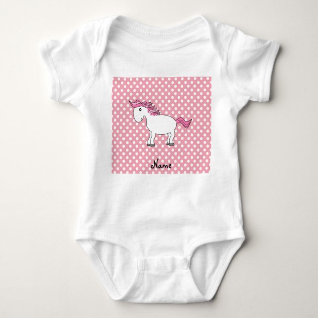 Personalized name horse baby bodysuit (Front)